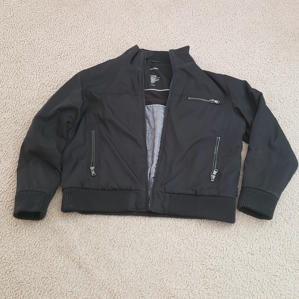Calvin Klein Mens Large Black Water Resistant Wind Protection Jacket Coat